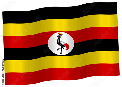 Uganda wave flag icon vector illustration