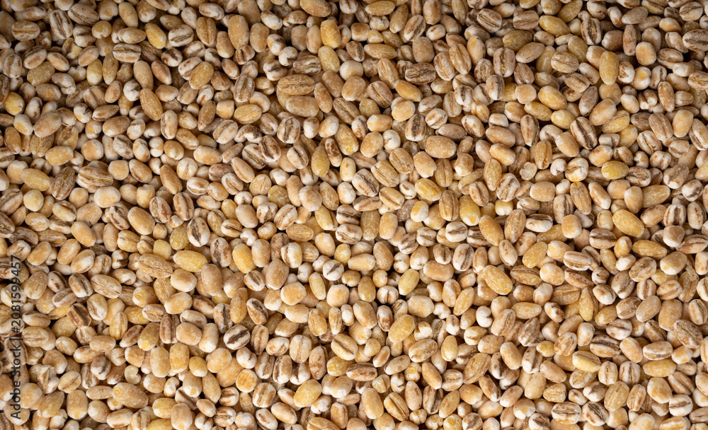 Obraz premium Pearl barley grains textured background