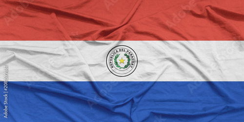 Paraguay Flag Air Waves Close Up
