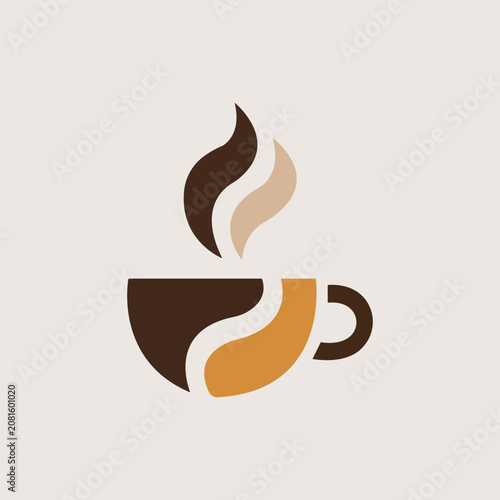 Minimalist Coffee Cup and Bean Logo