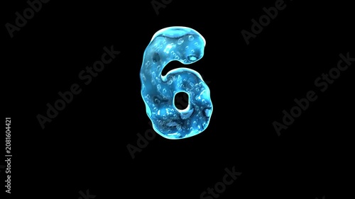 Liquid Water Bubble Number 6 Loop on Alpha Background