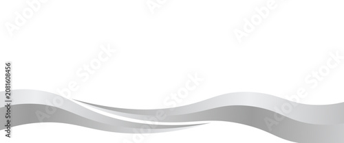Flowing silver swooshes with silver gradient for a luxurious border or footer on a certificate. eps 10