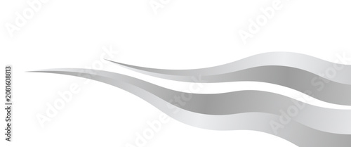 Flowing silver swooshes with silver gradient for a luxurious border or footer on a certificate. vektor design