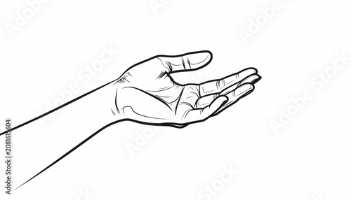 Tableau sur toile Human hand palm up gesture.