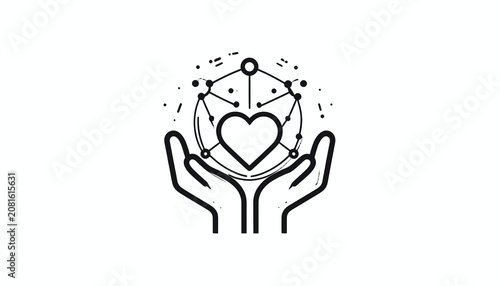 Quadro su tela Hands holding a heart symbol.