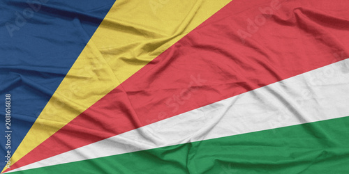 Seychelles Flag Air Waves Close Up
