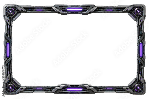 Sci Fi Tech Frame. Futuristic Borders PNG Transparent Background