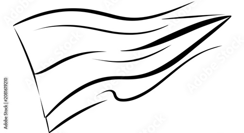 Clean flat vector line icon depicting a waving flag symbol for campaign highlights, victory announcements, map pins, and event interface elements.