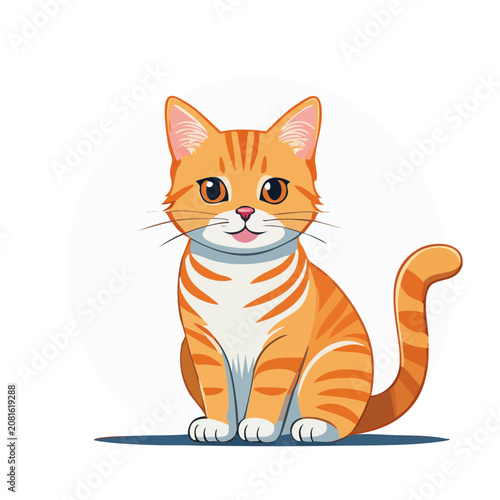 Cute ginger tabby cat illustration