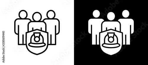 Quadro su tela Public Safety whiteblack icon