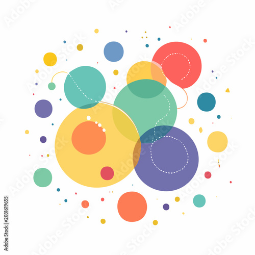 Abstract Colorful Circles and Dots Pattern