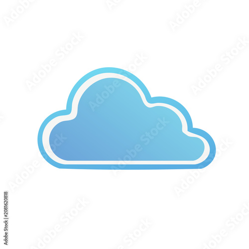 Flat vector cloud icon on transparent background