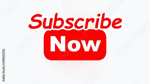 Red social media subscribe button with play icon on black background