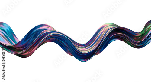 Abstract holographic iridescent wavy ribbon texture with holographic iridescent abstract gradient on Isolated transparent background png. generated with AI