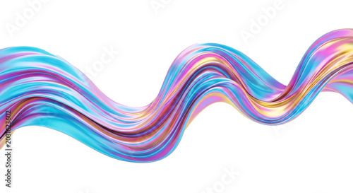 Holographic iridescent abstract fluid wave shape with abstract holographic iridescent colorful on Isolated transparent background png. generated with AI