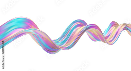 Holographic iridescent abstract fluid wave shape with abstract holographic iridescent colorful on Isolated transparent background png. generated with AI