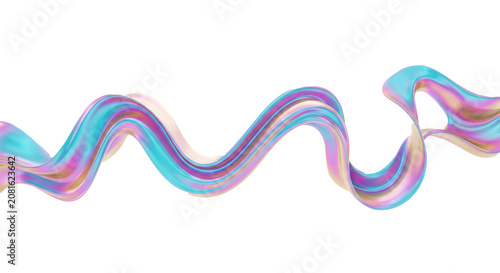 Holographic iridescent abstract fluid wave shape with abstract holographic iridescent colorful on Isolated transparent background png. generated with AI