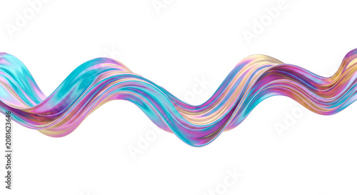 Holographic iridescent abstract fluid wave shape with abstract holographic iridescent colorful on Isolated transparent background png. generated with AI