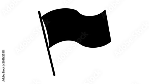 A clean flat vector line icon showing a simple pennant flag, useful for event maps, milestone markers, achievement cues, and playful UI accents.