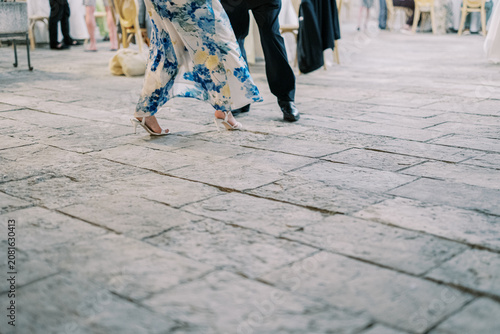 Photography Elegant Couple Dancing on Stone Floor in Toronto