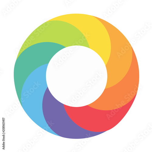 Flat design color wheel icon