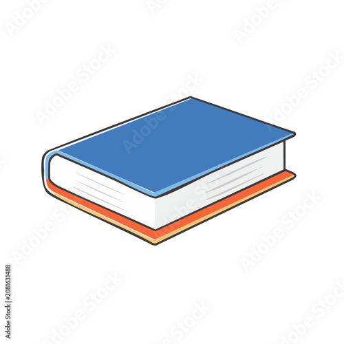 Flat illustration of a closed hardcover book