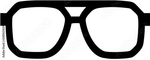 Clean flat vector line icon showing rounded sunglasses, suitable for resort websites, summer sale badges, beach maps, or casual fashion graphics.