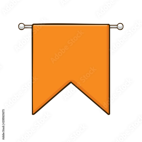 Orange Hanging Flag Banner with Rod and Rings
