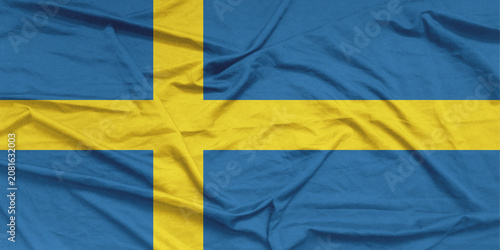 Sweden Flag Air Waves Close Up
