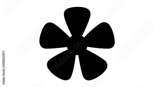 Clean flat vector line icon of a spinning fan propeller, suited for ventilation signage, mechanical diagrams, energy dashboards, and appliance controls.