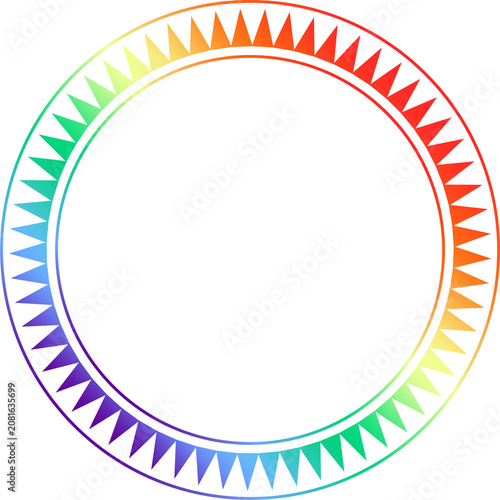 Rainbow gradient circle picture frame