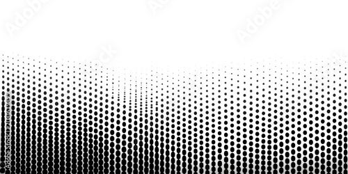 Tableau sur toile Black and White Abstract Halftone Background with Seamless Dot Grid Pattern, Dig