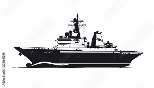 Cuadro en lienzo Large Naval Vessel Ocean Ship.