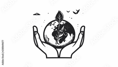 Hands holding a small earth globe.