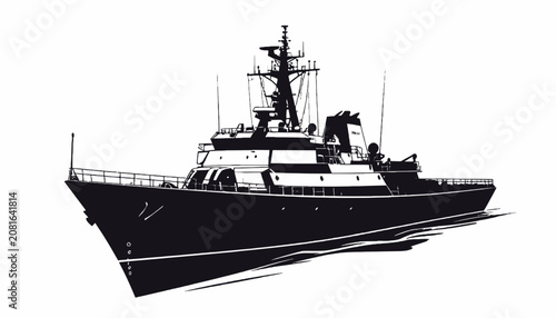 Large Navy Ship Vessel Ocean Transport.