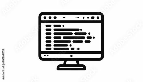 Computer monitor with code on screen.