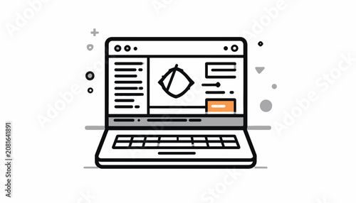 Laptop Computer with Screen Display.