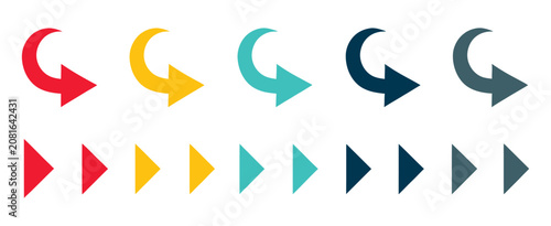 Arrow set icon, colored arrow symbols, isolated vector graphic elements