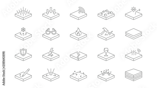 Collection of various icons representing different concepts and actions on square platforms  technology and communication symbols