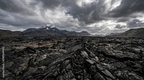 Majestic Mountain Landscape with Morning Clouds and Snow Capped Peaks Under a Blue Summer Sky Panorama