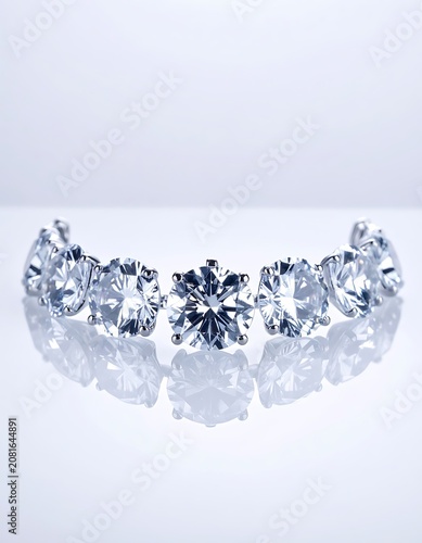 A close-up of sparkling diamonds on a reflective surface (13)