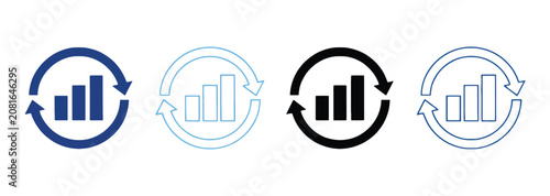 Tableau sur toile Continuous improvement icon set multiple style collection vector illustration re