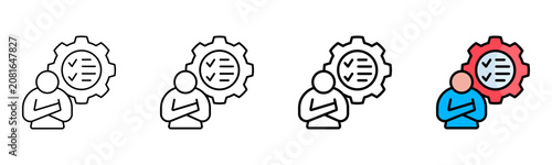 Quadro em tela Skilss Icon Different Style Outline Collection Set Vector Illustration