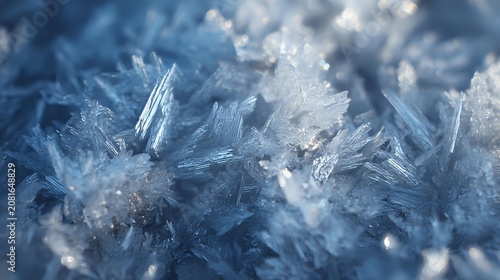 Ice crystals macro texture filling frame abstract winter background clean minimal aesthetic high detail bright controlled lighting