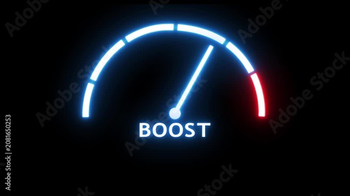 Hormone testosterone level measuring scale with muscular man silhouette. Hand holding boost word. Testosterone boosting technology .Animation video.