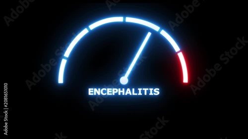 Encephalitis risk value meter scale inside tick icon. Animation video.