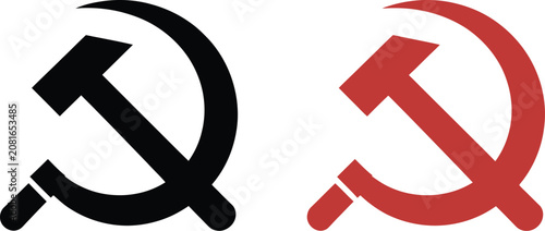 Foto Hammer and sickle vector illustration eps file representing communism symbol, Soviet emblem, revolutionary ideology, political history, and coat of arms design