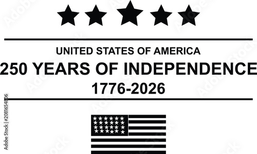 United states of america 250th anniversary commemoration graphic