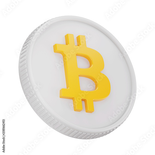 Bitcoin BTC Cryptocurrency Coin 3D Render Illustration