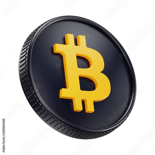 Bitcoin BTC Cryptocurrency Coin 3D Render Illustration